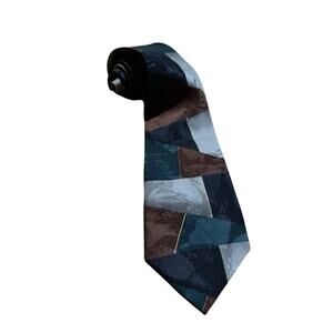 Dino Orsini Vintage Tie 90s Geometric Abstract Pattern Retro Art Deco Necktie